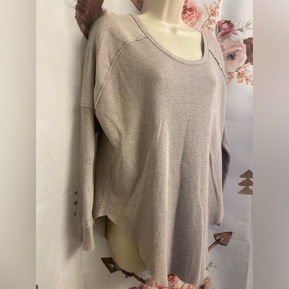 TNA Long Sleeve Waffle Knit Top